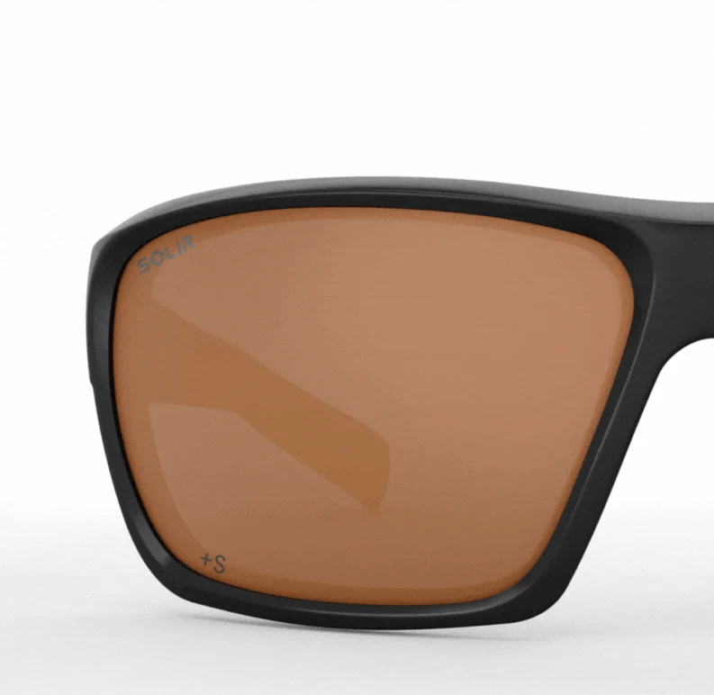 Solir Optics Vista sunglasses with photochromic lenses and black frame on a white background